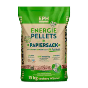 EPH Premium Pellets DINplus/ENPlus A1 – Palette (65 Papier Sack) 975kg